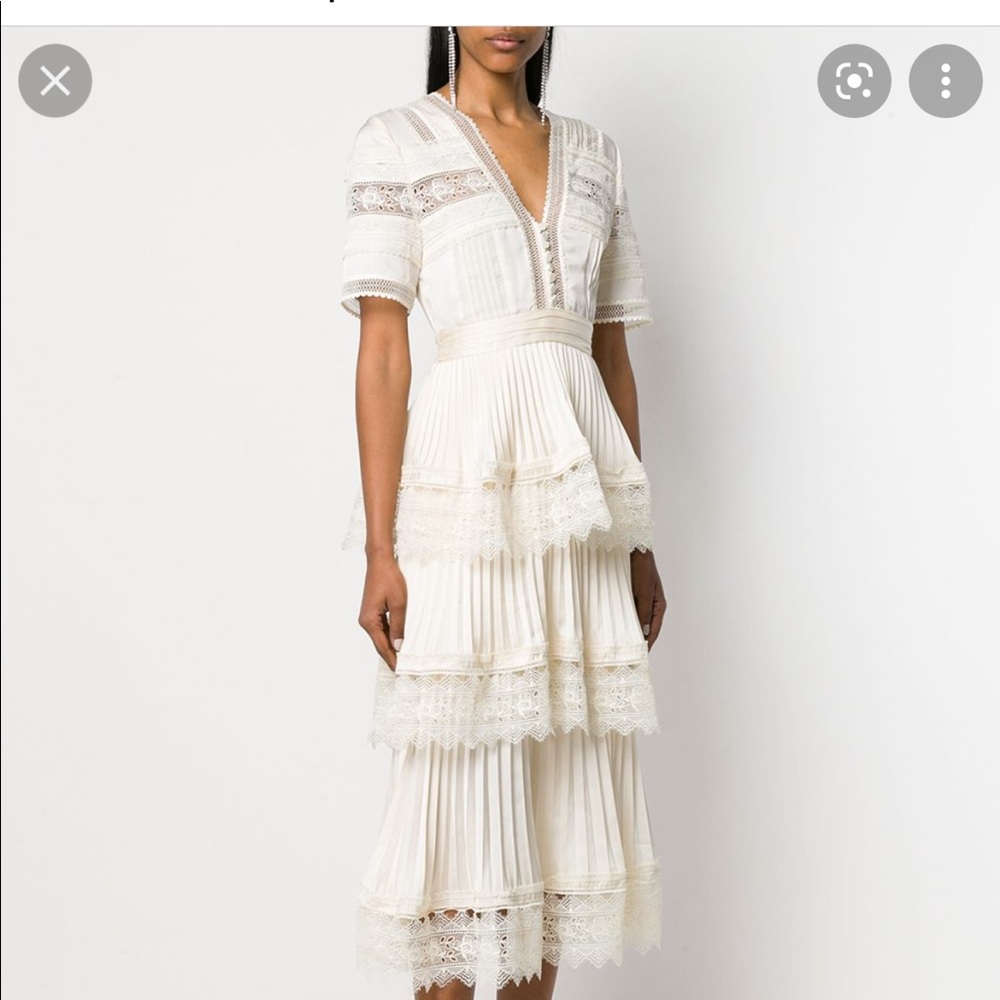 Brand new. Self portrait cream tiered midi dress